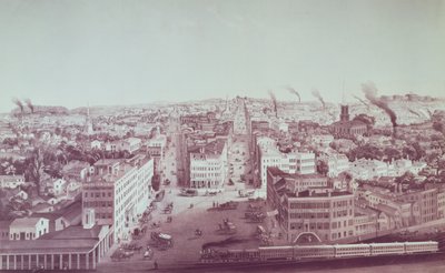View of Utica City, New York State, engraved by D.W. Moody, pub. by F. Michelin by American School